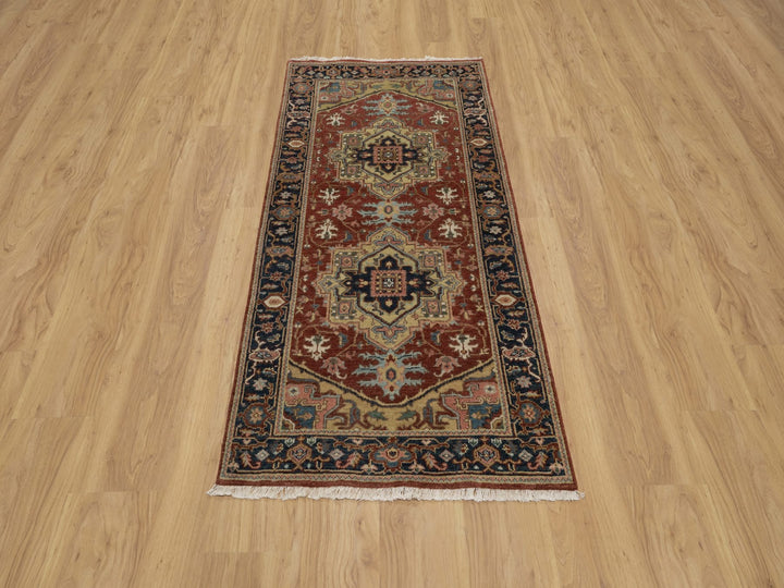 2'10" x 5'11" New Hand Knotted Red Wool Runner Oriental Rug - MOA10291264