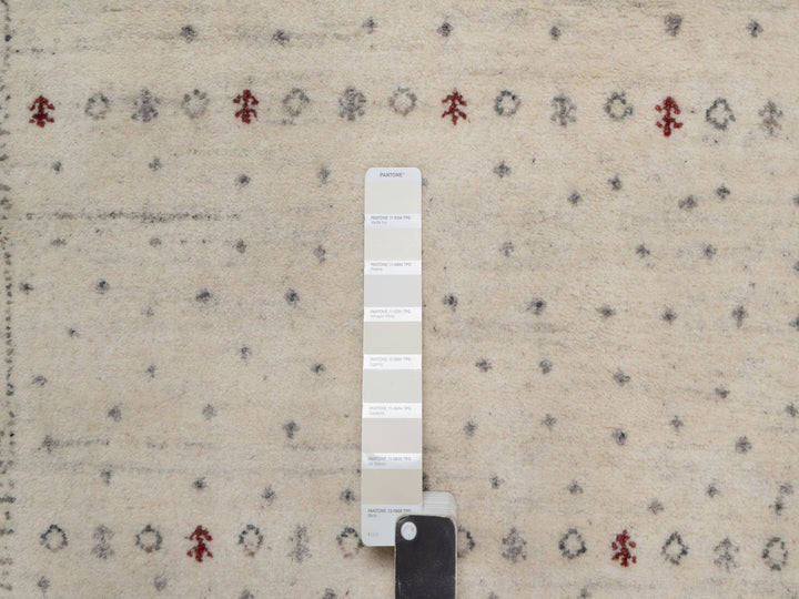 4'11" x 7'0" New Hand Knotted Ivory Wool Rectangle Oriental Rug - MOA10291267
