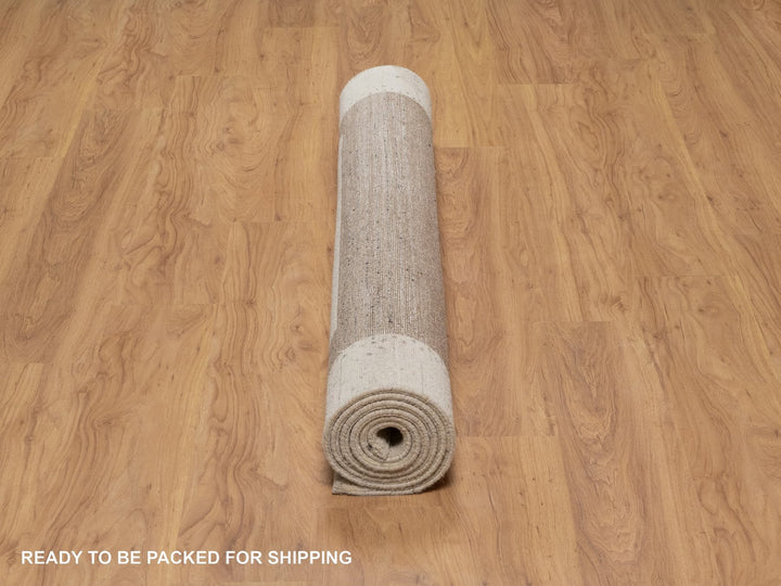 4'11" x 7'0" New Hand Knotted Ivory Wool Rectangle Oriental Rug - MOA10291267
