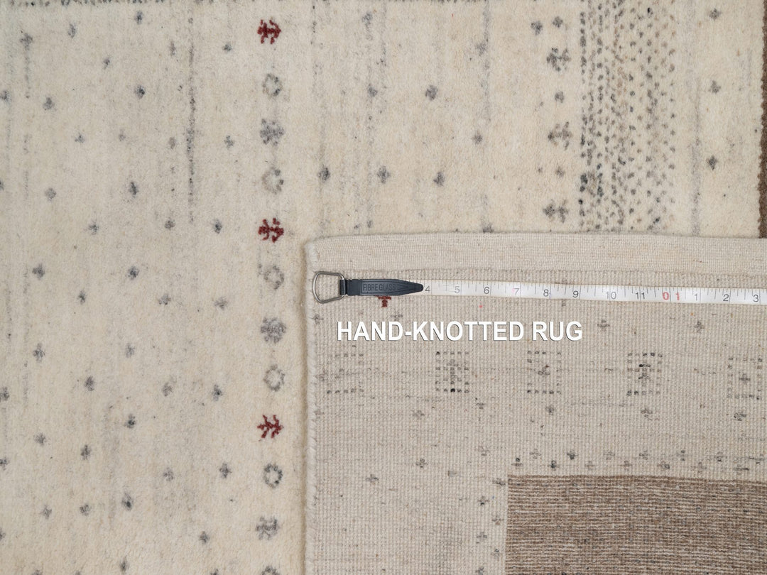 4'11" x 7'0" New Hand Knotted Ivory Wool Rectangle Oriental Rug - MOA10291267