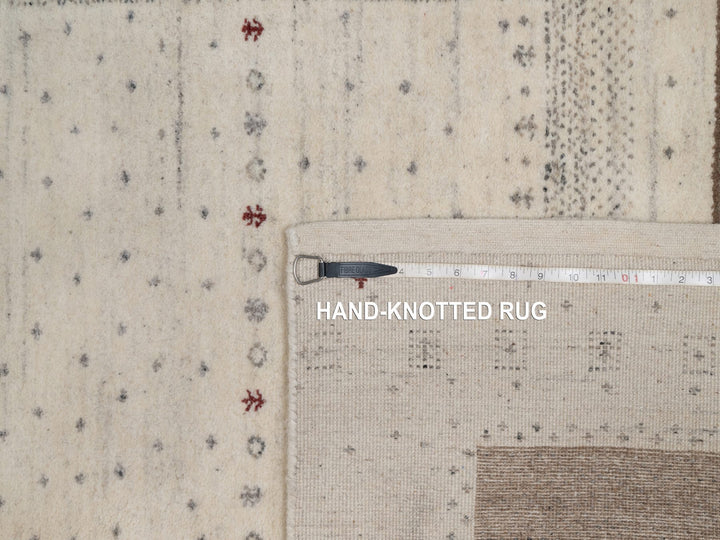 4'11" x 7'0" New Hand Knotted Ivory Wool Rectangle Oriental Rug - MOA10291267