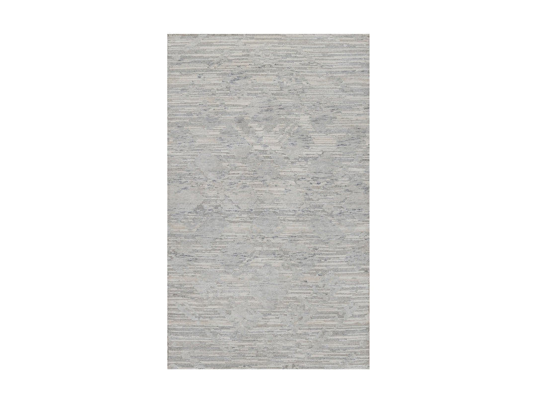 3'0" x 5'3" New Hand Knotted Grey Wool Rectangle Oriental Rug - MOA10291269