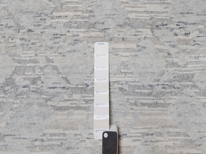 3'0" x 5'3" New Hand Knotted Grey Wool Rectangle Oriental Rug - MOA10291269