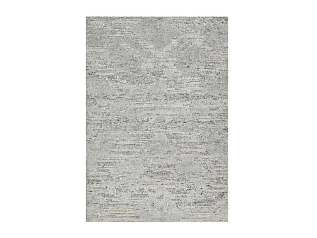 2'0" x 3'0" New Hand Knotted Grey Wool Rectangle Oriental Rug - MOA10291274