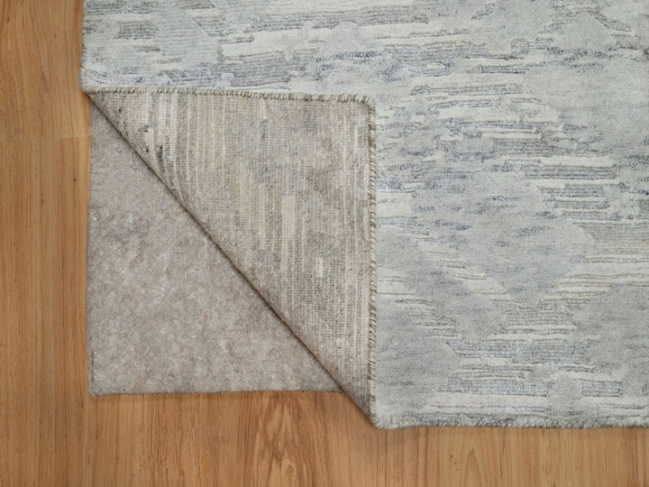 2'0" x 3'0" New Hand Knotted Grey Wool Rectangle Oriental Rug - MOA10291274