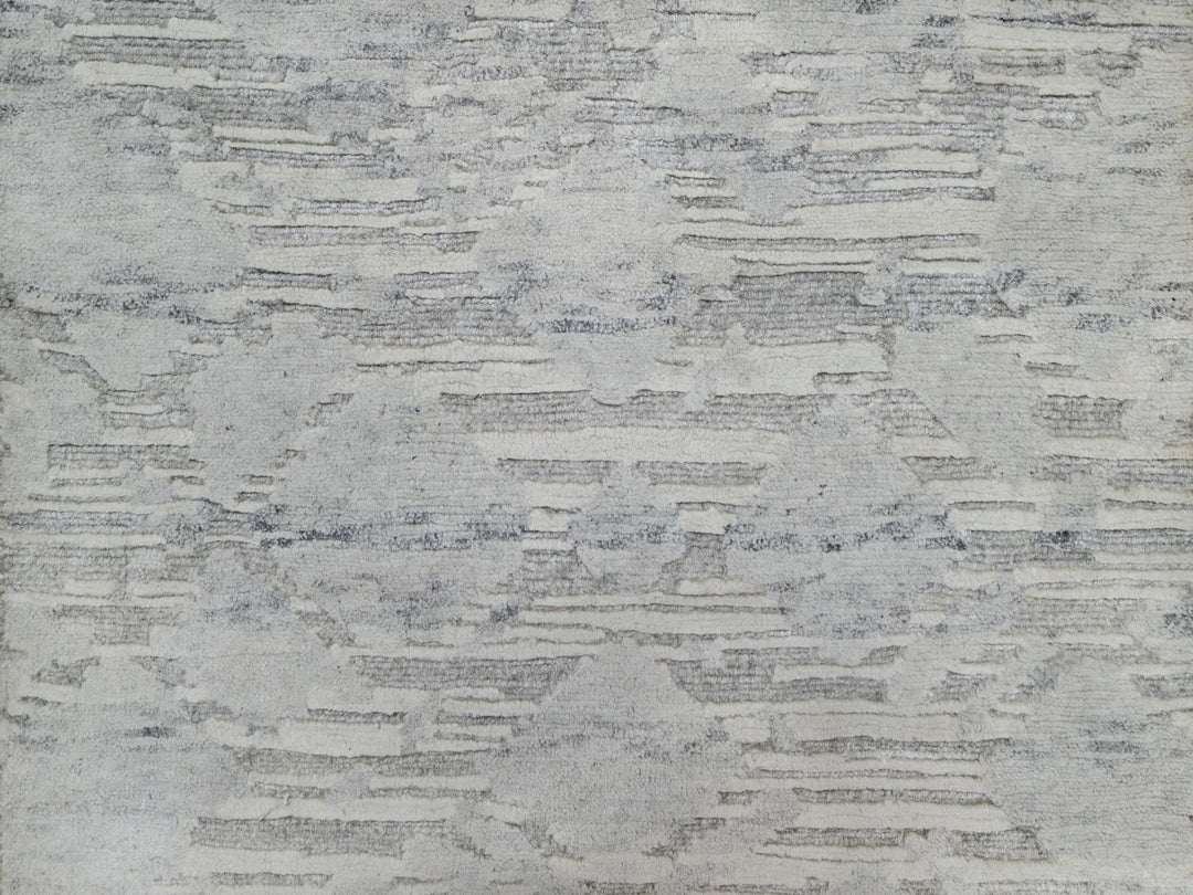2'0" x 3'0" New Hand Knotted Grey Wool Rectangle Oriental Rug - MOA10291274