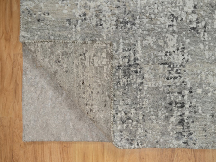 2'0" x 3'0" New Hand Knotted Grey Wool Rectangle Oriental Rug - MOA10291276