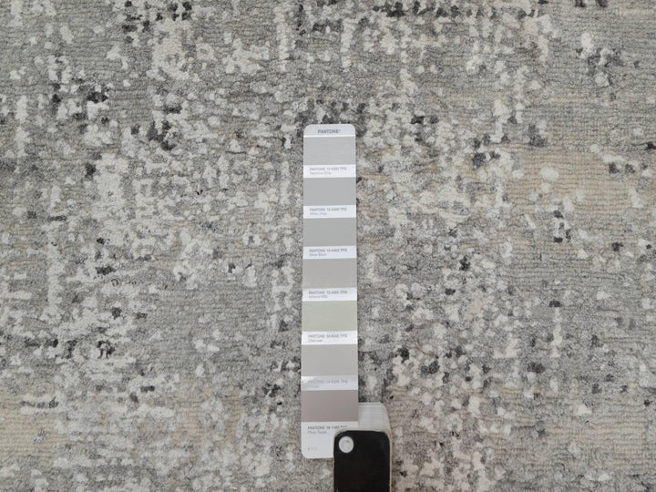 2'0" x 3'0" New Hand Knotted Grey Wool Rectangle Oriental Rug - MOA10291276