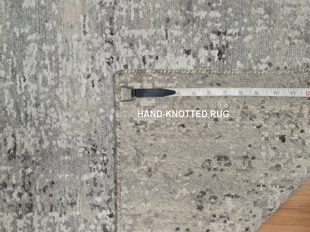 2'0" x 3'0" New Hand Knotted Grey Wool Rectangle Oriental Rug - MOA10291276
