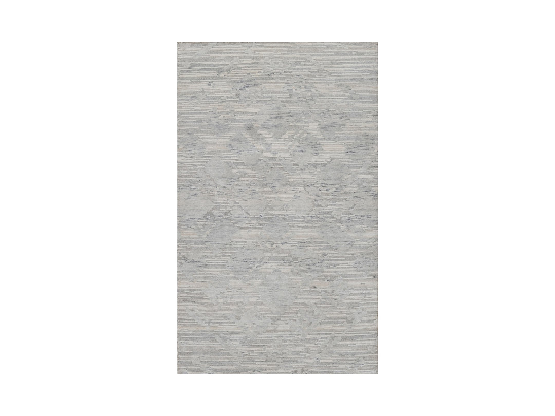3'0" x 5'1" New Hand Knotted Grey Wool Rectangle Oriental Rug - MOA10291280