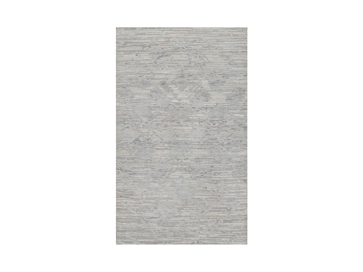 3'0" x 5'1" New Hand Knotted Grey Wool Rectangle Oriental Rug - MOA10291280