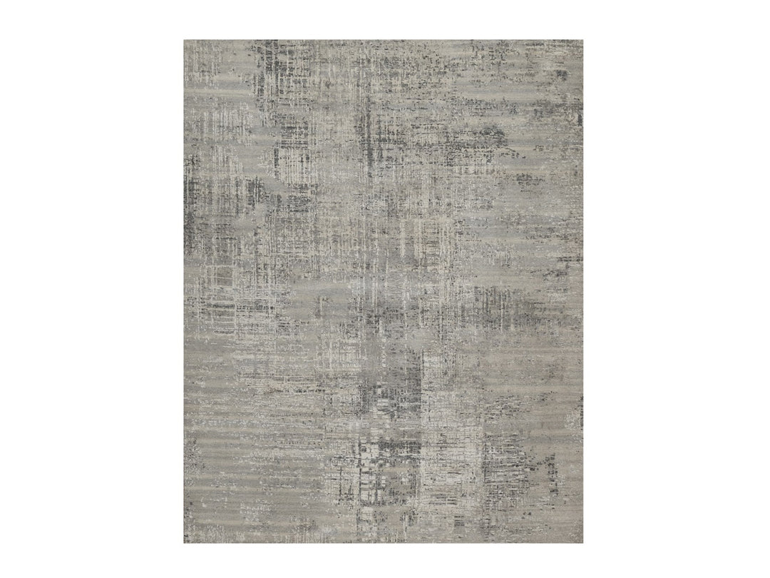 8'2" x 10'1" New Hand Knotted Grey Wool Rectangle Oriental Rug - MOA10291282