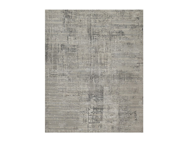 8'2" x 10'1" New Hand Knotted Grey Wool Rectangle Oriental Rug - MOA10291282