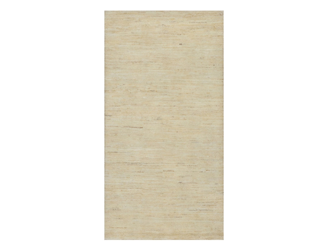 2'4" x 11'6" New Hand Knotted Ivory Wool Runner Oriental Rug - MOA10291293