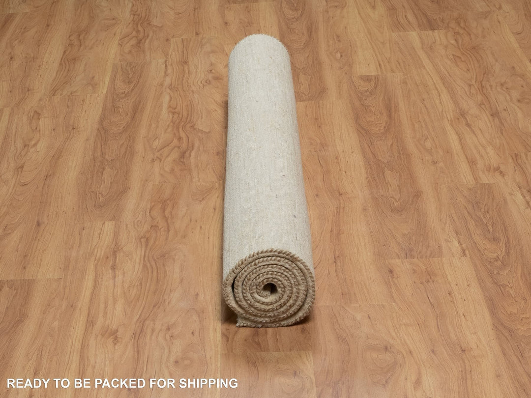 4'9" x 6'4" New Hand Knotted Ivory Wool Rectangle Oriental Rug - MOA10291294