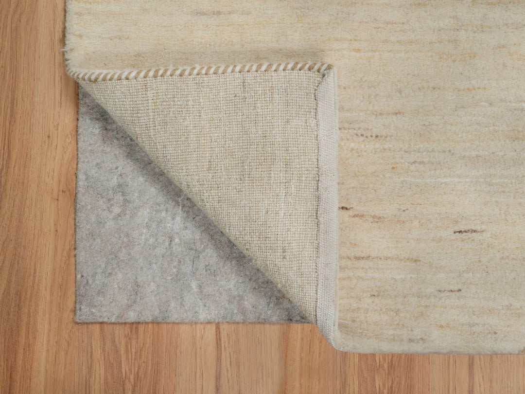 2'0" x 3'0" New Hand Knotted Ivory Wool Rectangle Oriental Rug - MOA10291295