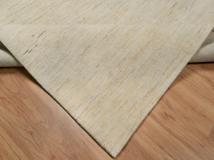 6'3" x 9'9" New Hand Knotted Ivory Wool Rectangle Oriental Rug - MOA10291297