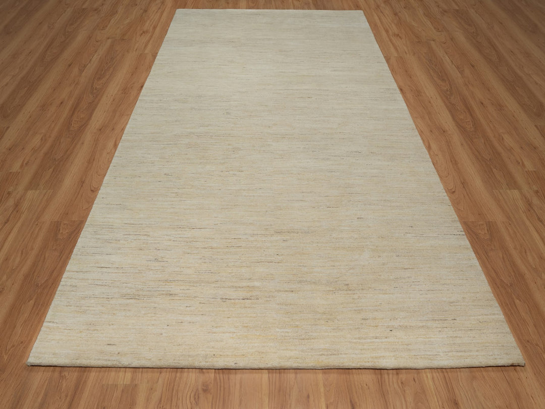 6'0" x 11'10" New Hand Knotted Ivory Wool Runner Oriental Rug - MOA10291298