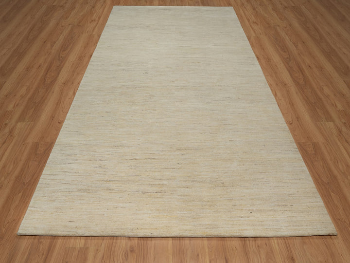 6'0" x 11'10" New Hand Knotted Ivory Wool Runner Oriental Rug - MOA10291298