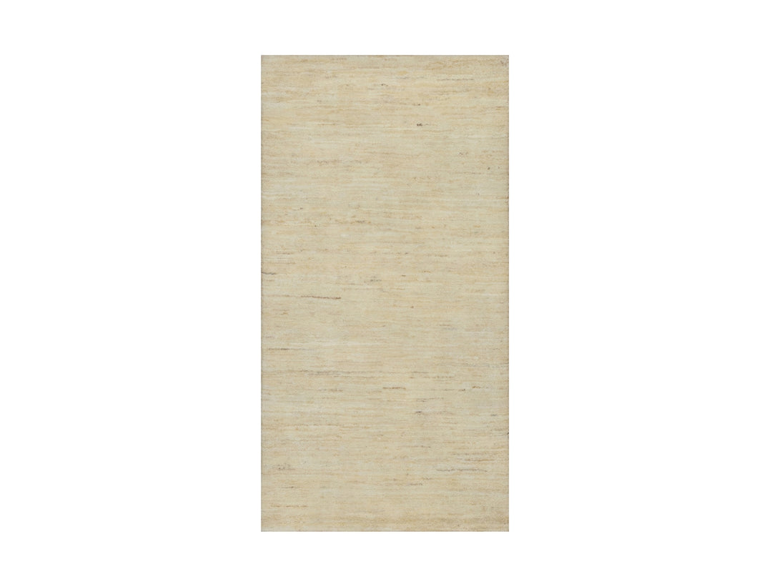 2'4" x 11'4" New Hand Knotted Ivory Wool Runner Oriental Rug - MOA10291299