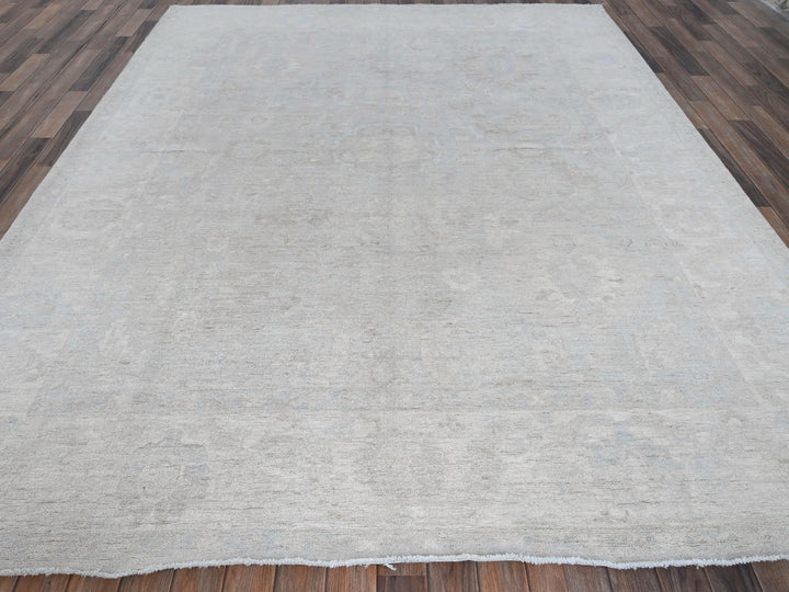 8'0" x 9'10" New Hand Knotted Grey Wool Rectangle Oriental Rug - MOA102912