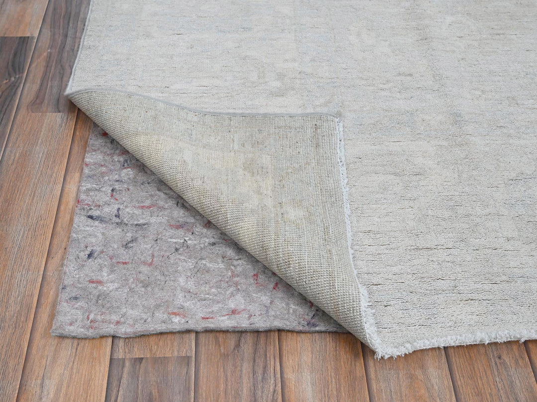 8'0" x 9'10" New Hand Knotted Grey Wool Rectangle Oriental Rug - MOA102912