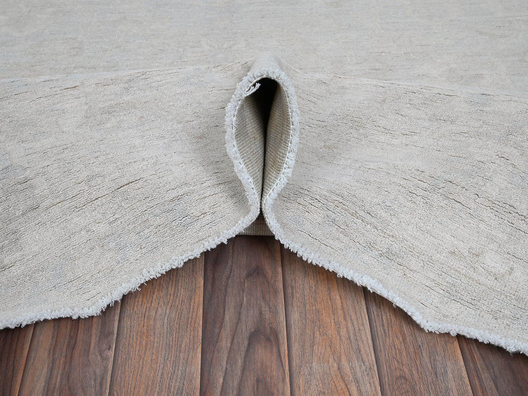 8'0" x 9'10" New Hand Knotted Grey Wool Rectangle Oriental Rug - MOA102912
