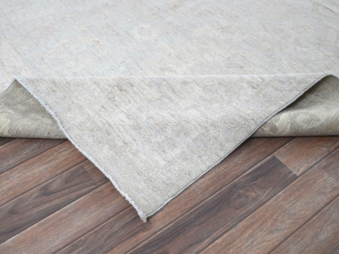 8'0" x 9'10" New Hand Knotted Grey Wool Rectangle Oriental Rug - MOA102912
