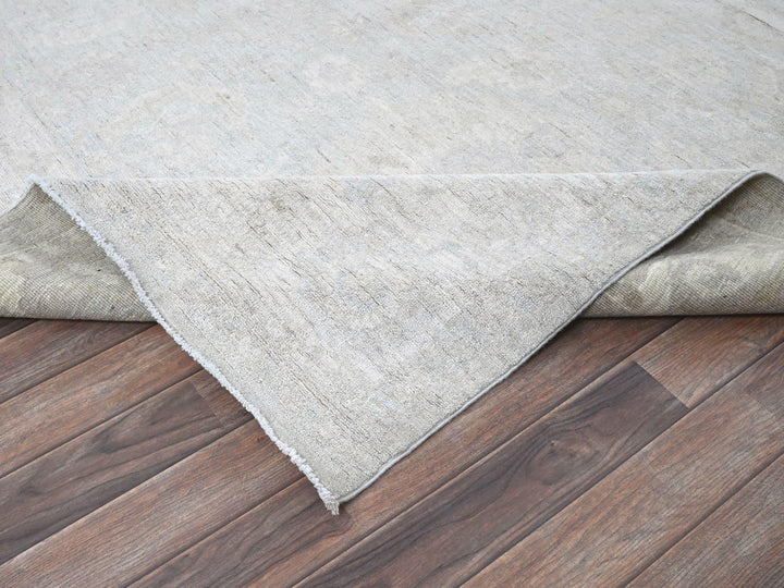 8'0" x 9'10" New Hand Knotted Grey Wool Rectangle Oriental Rug - MOA102912