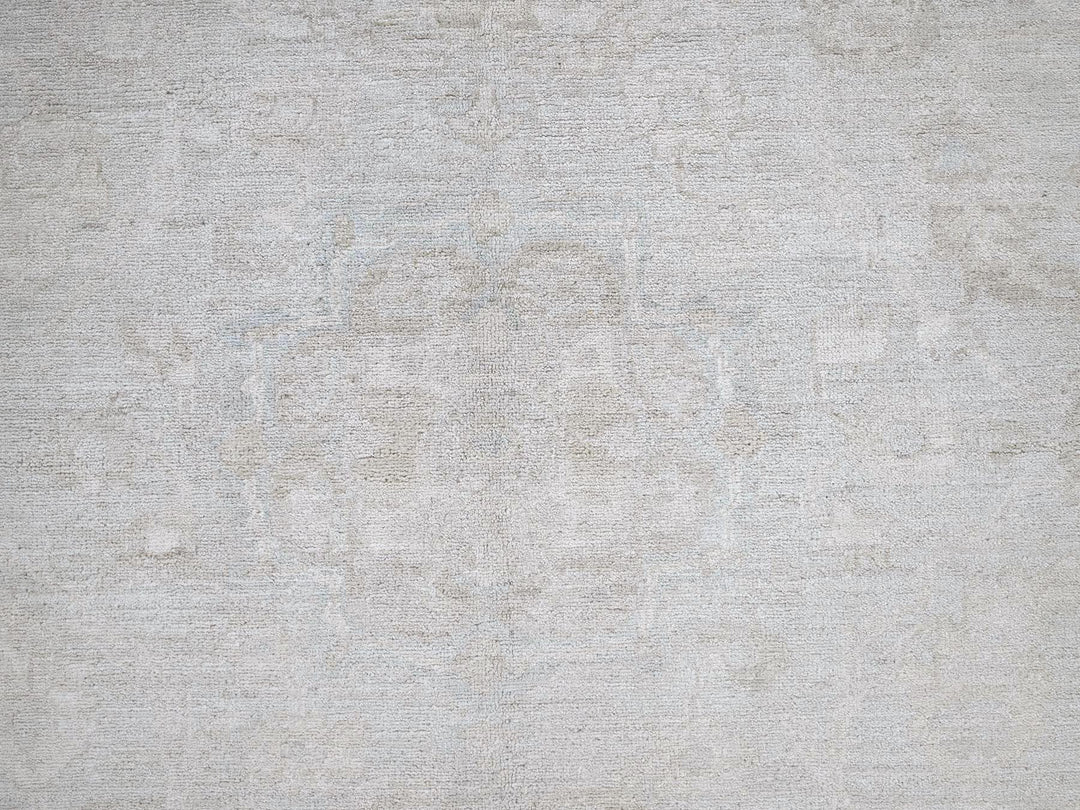 8'0" x 9'10" New Hand Knotted Grey Wool Rectangle Oriental Rug - MOA102912