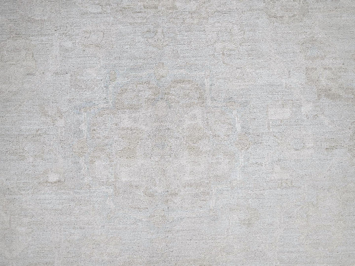 8'0" x 9'10" New Hand Knotted Grey Wool Rectangle Oriental Rug - MOA102912