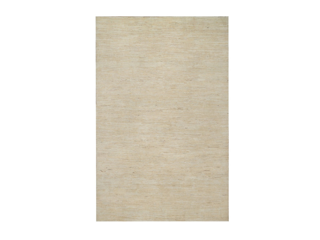 6'4" x 9'9" New Hand Knotted Ivory Wool Rectangle Oriental Rug - MOA10291302