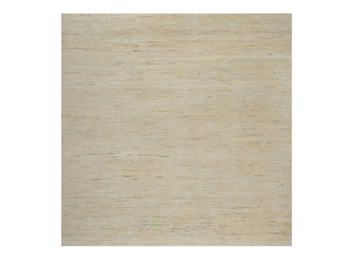 6'11" x 7'1" New Hand Knotted Ivory Wool Square Oriental Rug - MOA10291303