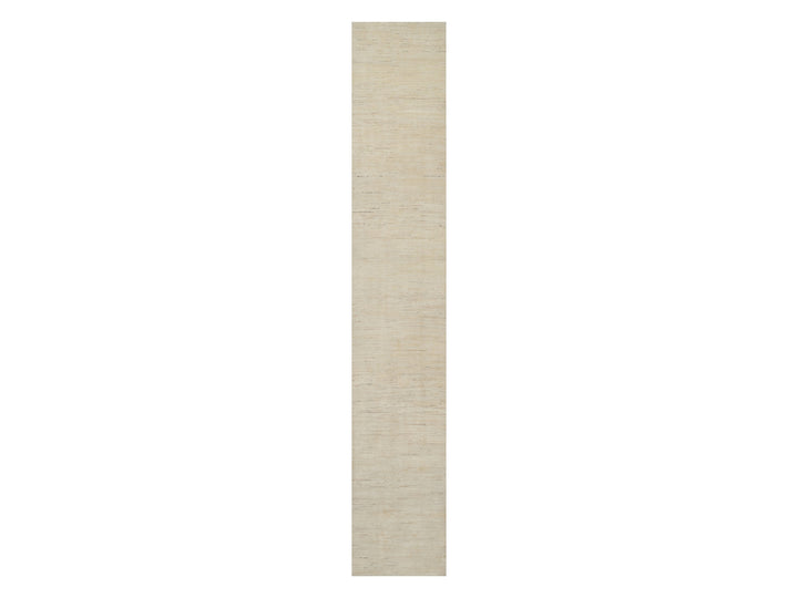 2'8" x 15'11" New Hand Knotted Ivory Wool Runner Oriental Rug - MOA10291304