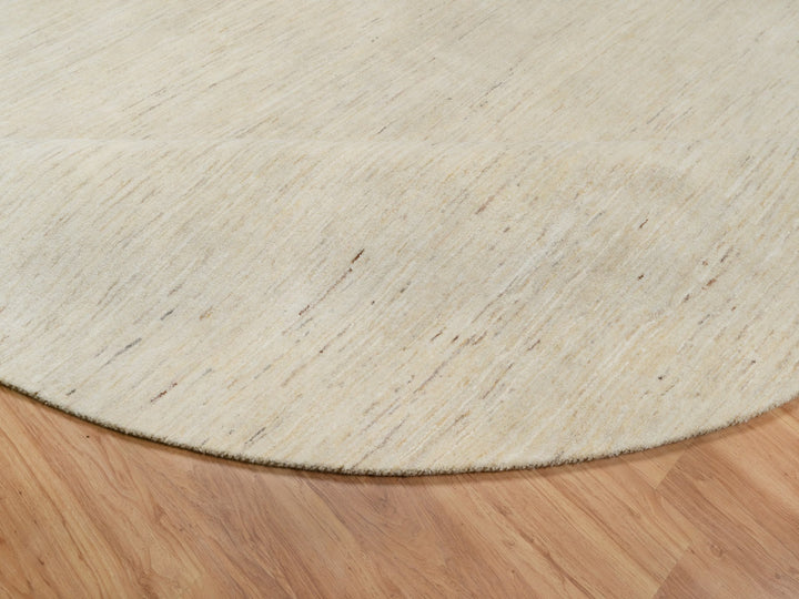 11'4" x 11'4" New Hand Knotted Ivory Wool Round Oriental Rug - MOA10291306