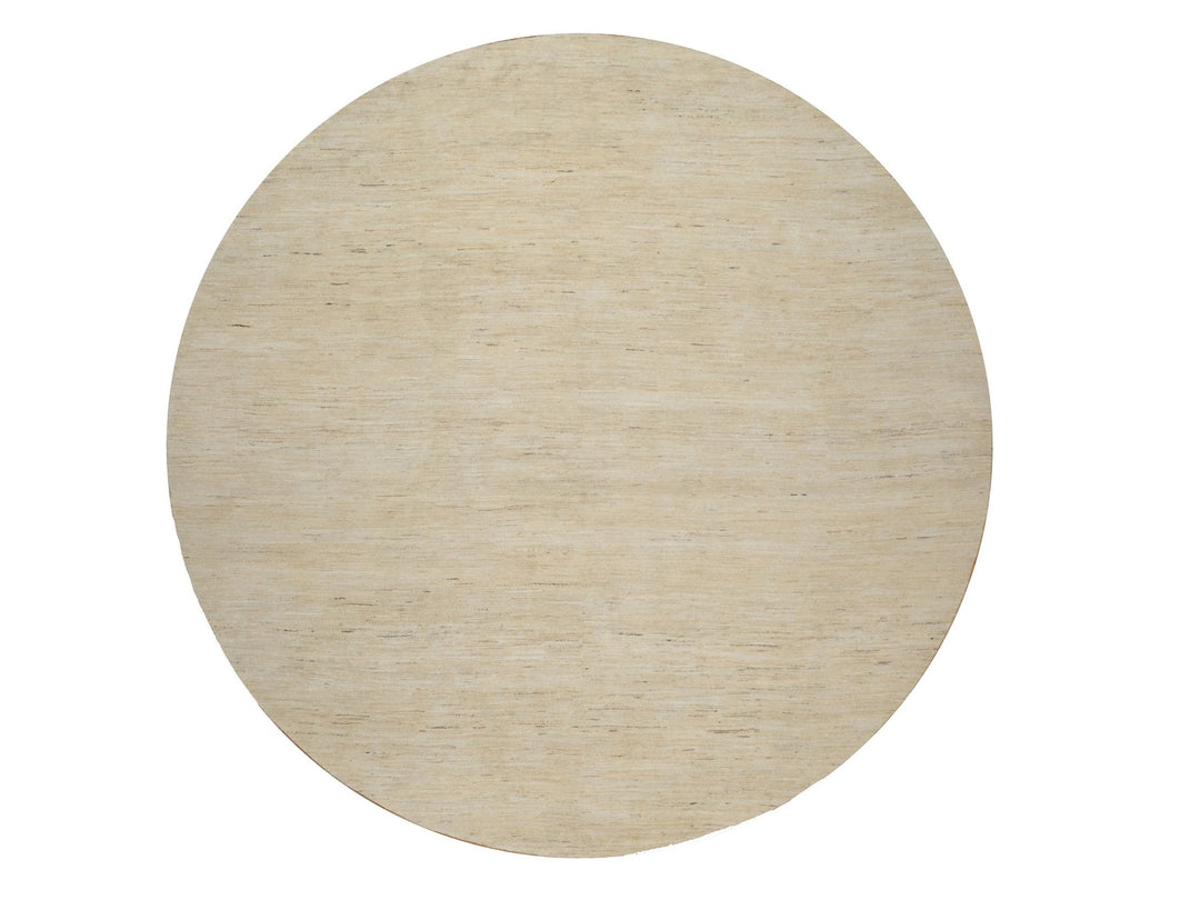 9'10" x 9'10" New Hand Knotted Ivory Wool Round Oriental Rug - MOA10291307