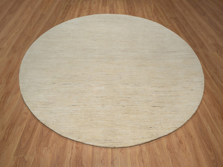 9'10" x 9'10" New Hand Knotted Ivory Wool Round Oriental Rug - MOA10291307
