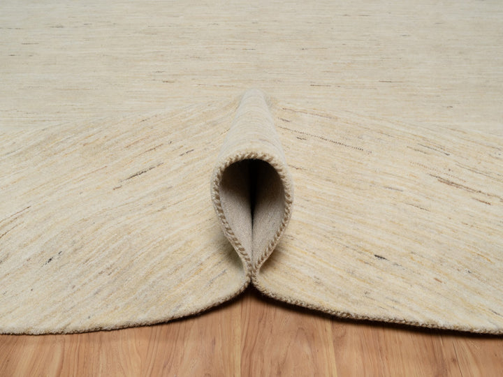 9'10" x 9'10" New Hand Knotted Ivory Wool Round Oriental Rug - MOA10291307