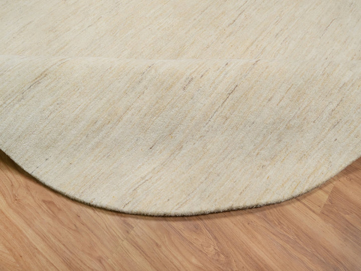 7'9" x 7'9" New Hand Knotted Ivory Wool Round Oriental Rug - MOA10291308