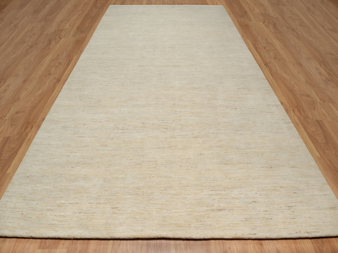 8'1" x 15'10" New Hand Knotted Ivory Wool Runner Oriental Rug - MOA10291309
