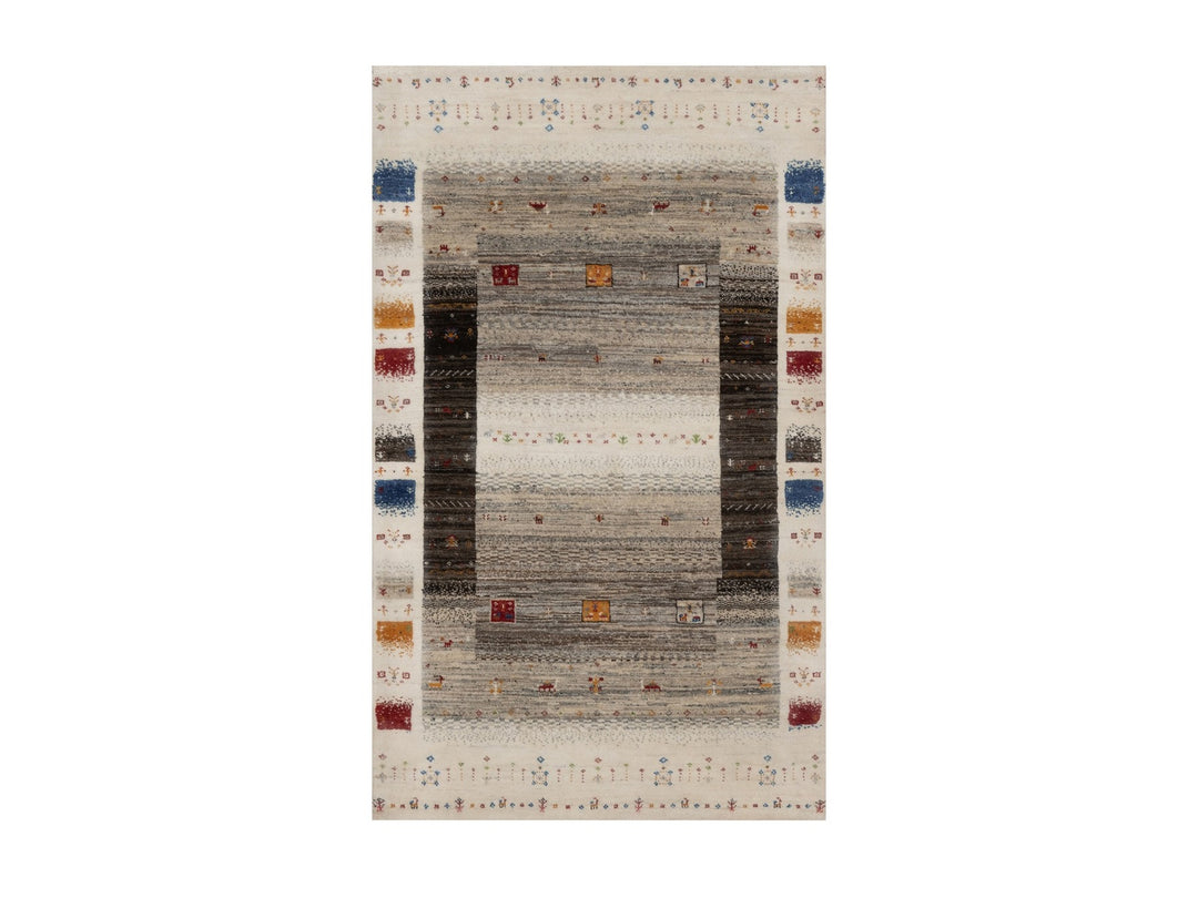 3'0" x 5'0" New Hand Knotted Ivory Wool Rectangle Oriental Rug - MOA10291313