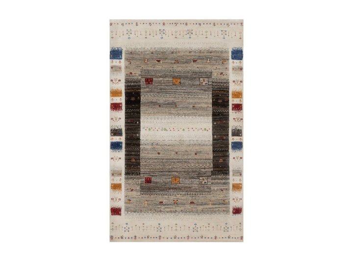 3'0" x 5'0" New Hand Knotted Ivory Wool Rectangle Oriental Rug - MOA10291313