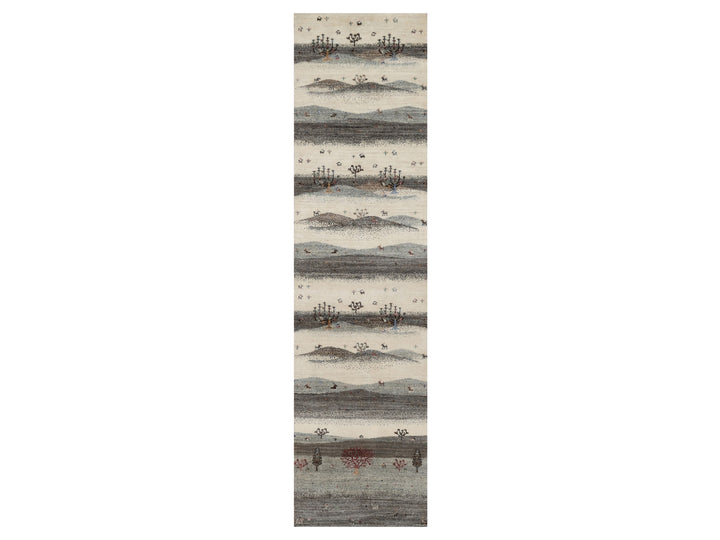 2'6" x 9'10" New Hand Knotted Ivory Wool Runner Oriental Rug - MOA10291317