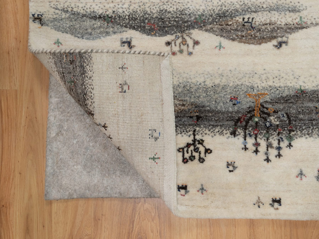 2'6" x 9'10" New Hand Knotted Ivory Wool Runner Oriental Rug - MOA10291317