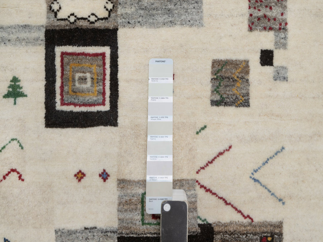 2'5" x 4'9" New Hand Knotted Ivory Wool Runner Oriental Rug - MOA10291318