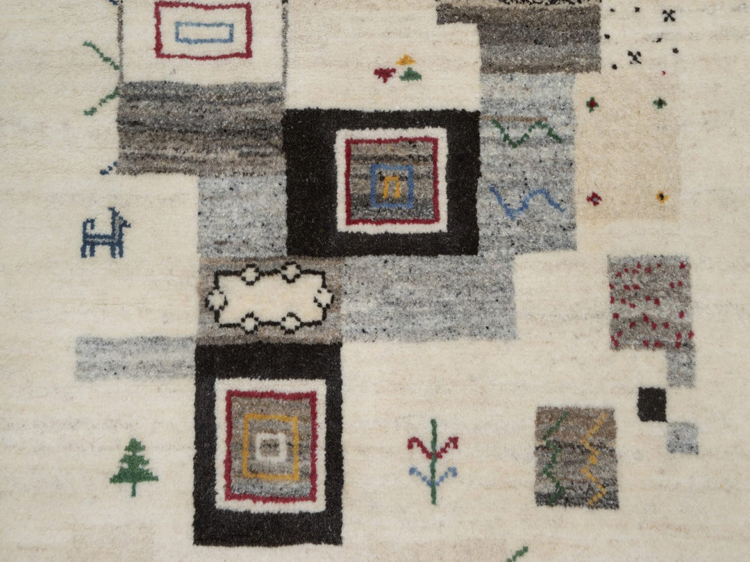 2'5" x 4'9" New Hand Knotted Ivory Wool Runner Oriental Rug - MOA10291318