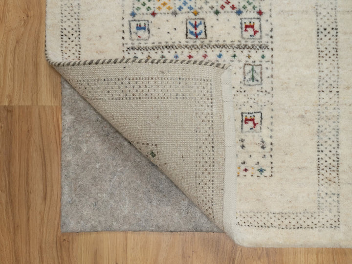 2'0" x 3'1" New Hand Knotted Ivory Wool Rectangle Oriental Rug - MOA10291321