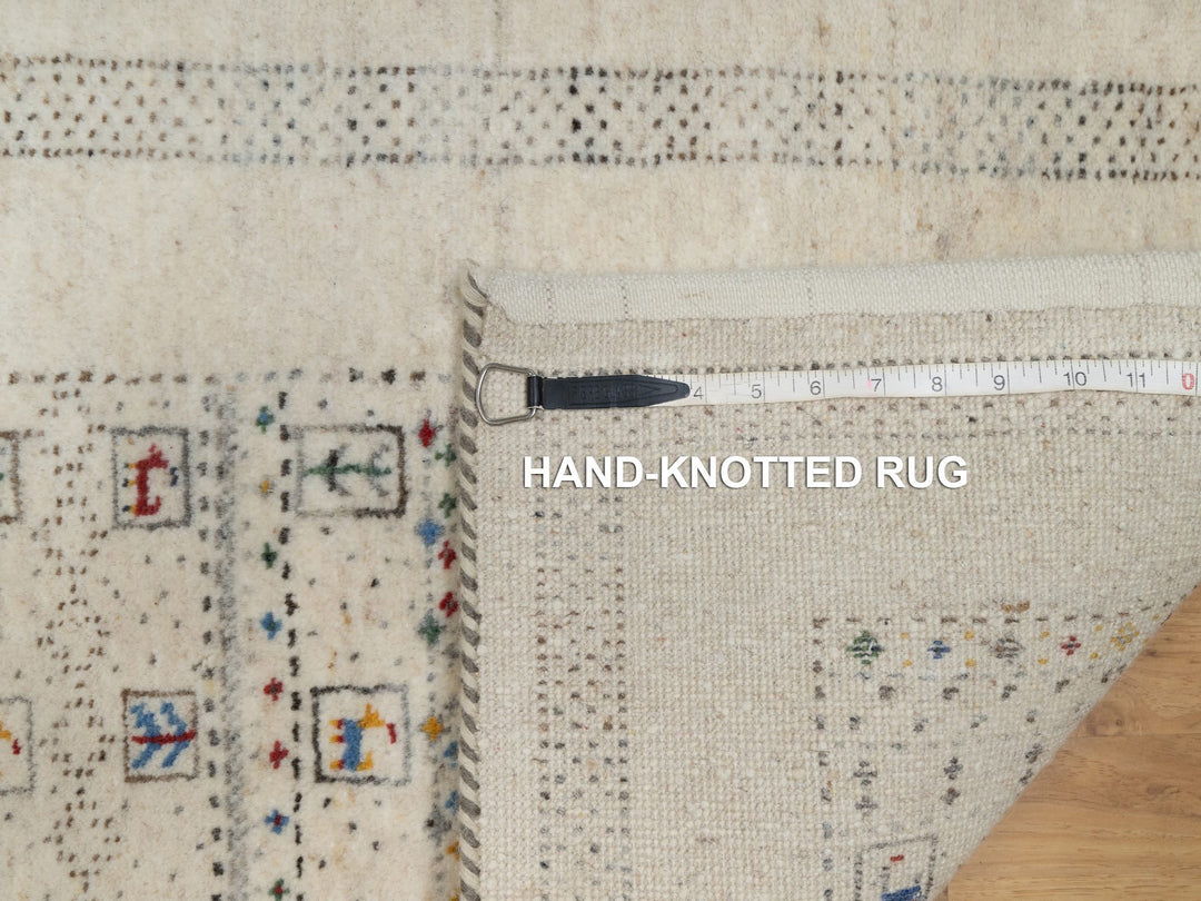 2'0" x 3'1" New Hand Knotted Ivory Wool Rectangle Oriental Rug - MOA10291321
