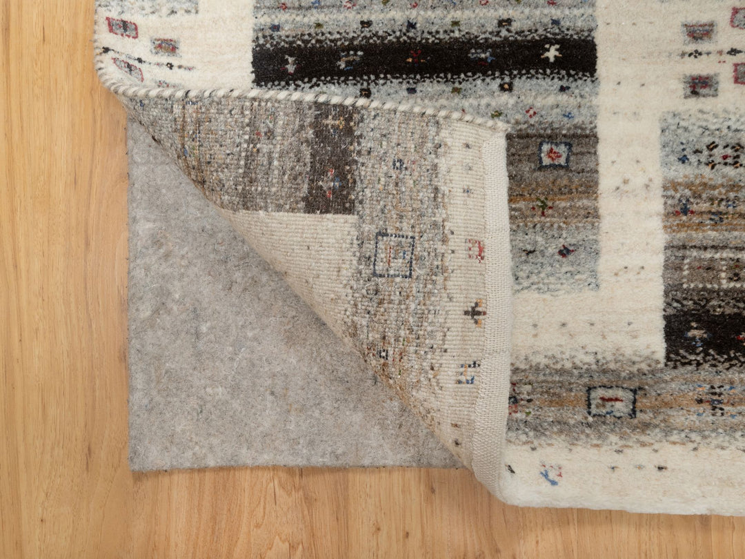 1'11" x 2'11" New Hand Knotted Ivory Wool Rectangle Oriental Rug - MOA10291325