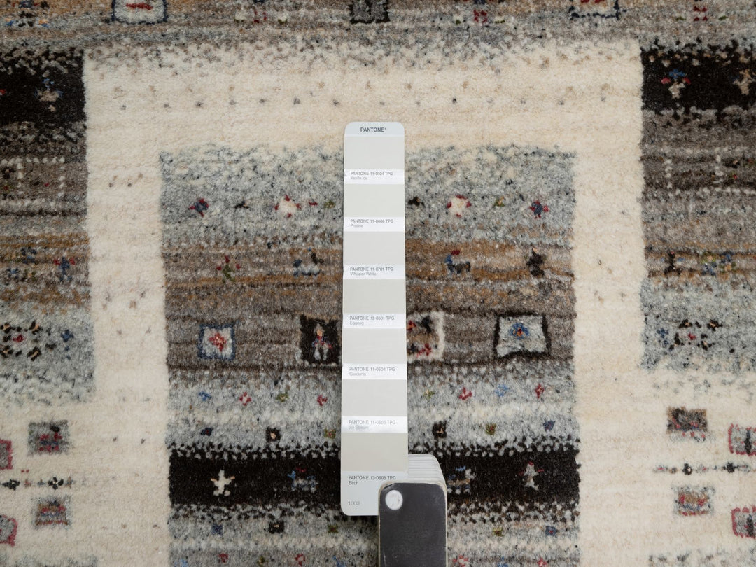1'11" x 2'11" New Hand Knotted Ivory Wool Rectangle Oriental Rug - MOA10291325